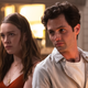 Victoria Pedretti and Penn Badgley in Netflix’s You